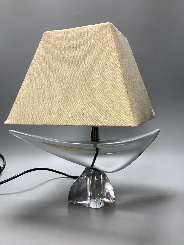 A Daum abstract glass table lamp